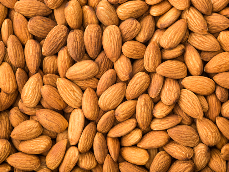 Almonds background