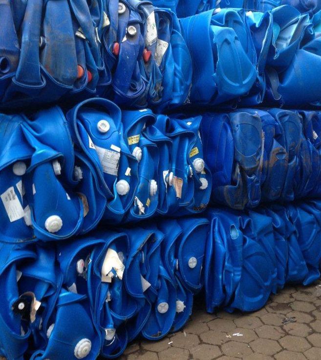 Recycled-HDPE-Blue-Drum-Scraps